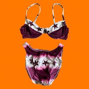 90's vintage tie dye hi cut high leg bikini Size 7/8 shapes